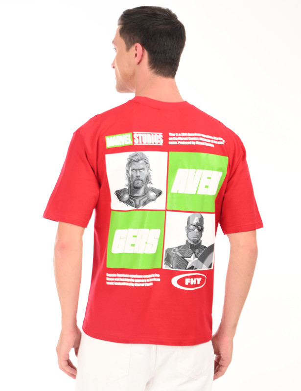 Red Avengers Graphic Cotton T-Shirt for Men