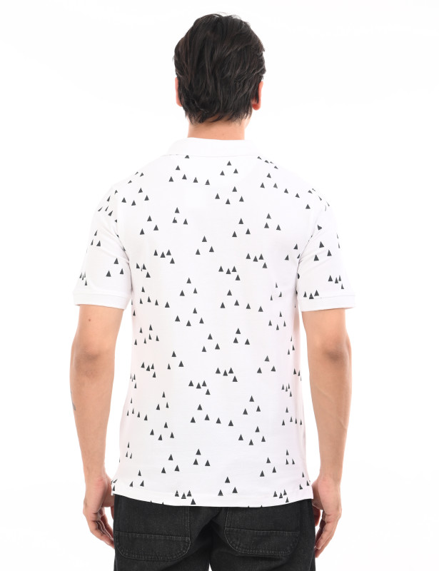 Men's All Over Geometric Print Polo T-Shirt
