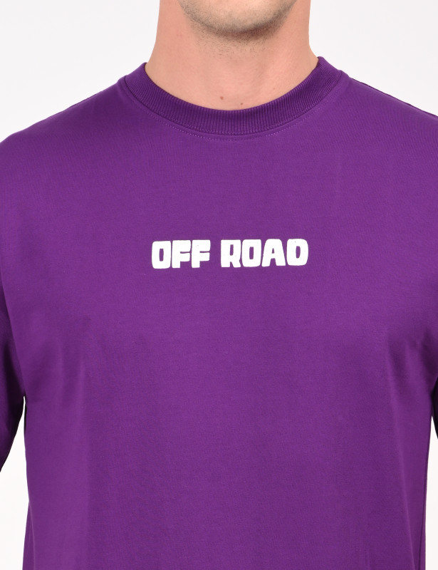 Purple Off Road Graphic Oversized T-Shirt for Men